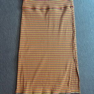 Striped Multicolor Midi Skirt